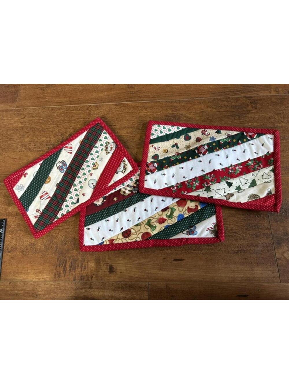 Set of 3 Handmade Christmas Quilted Potholders